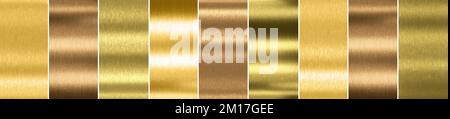 Strutture cucite in alluminio, bronzo e ottone. 3d rendering Foto Stock