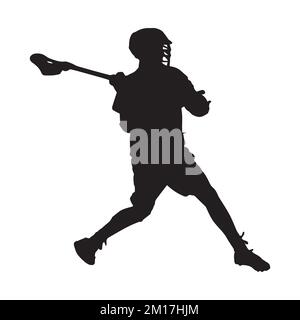 Lacrosse giocatore Arte Silhouette Illustrazione Vettoriale