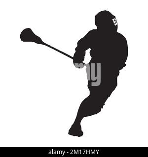Lacrosse giocatore Arte Silhouette Illustrazione Vettoriale