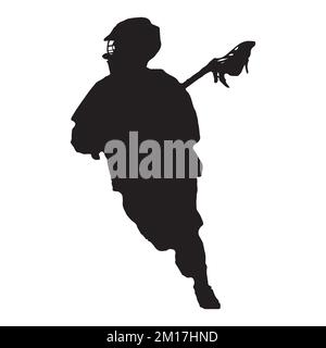 Lacrosse giocatore Arte Silhouette Illustrazione Vettoriale