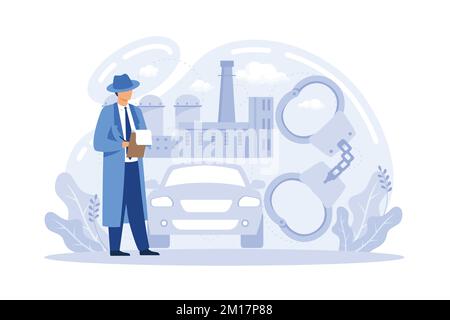 Sicurezza stradale. Criminalità e frode stradale, lavori stradali, compagni di viaggio, hitchhiking, traffico criminale, costruzione e riparazione, astratto segnale limite di velocità Illustrazione Vettoriale