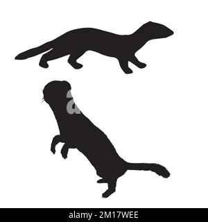 Illustrazione vettoriale di Weasel Silhouette Illustrazione Vettoriale