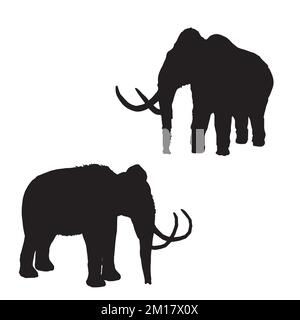 Illustrazione vettoriale della silhouette Woolly Mammoth Illustrazione Vettoriale