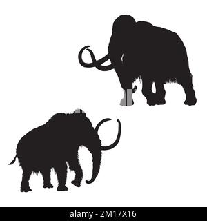 Illustrazione vettoriale della silhouette Woolly Mammoth Illustrazione Vettoriale