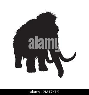 Illustrazione vettoriale della silhouette Woolly Mammoth Illustrazione Vettoriale