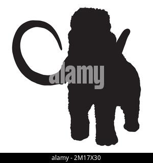 Illustrazione vettoriale della silhouette Woolly Mammoth Illustrazione Vettoriale