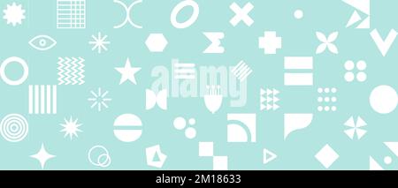 Sfondo Memphis, motivo geometrico senza cuciture Illustrazione Vettoriale