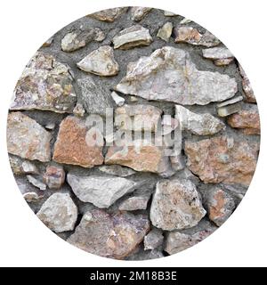 Robusto muro in pietra con taglio giallo e beige, ideale per sfondi, senza cuciture allineate Foto Stock