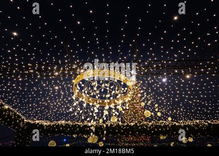 Kyiv Ucraina - 01.13.2022: L'albero di Natale principale dell'Ucraina sulla St Piazza Sophia, Kiev nel 2022 Foto Stock