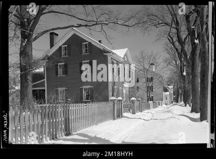 Street scene, neve , architettura, abitazioni, marciapiedi, Neve. Samuel Chamberlain Fotografia negatives Collection Foto Stock