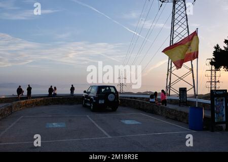 Punto di vista dello stretto di Gibilterra. Provincia di Cádiz, Andalusia, Spagna. Foto Stock