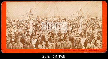 Tabernacolo e congregazione, Città del Cottage, pubblico, campo riunioni, tende Foto Stock