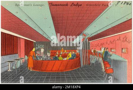 Tamarack Lodge. Sportsman's Lounge, Greenfield Park, N. Y., ristoranti, Tichnor Brothers Collection, Cartoline degli Stati Uniti Foto Stock