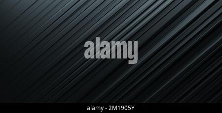 Sfondo astratto geometrico nero. Sfondo a righe con sfumatura. illustrazione 3d. Foto Stock