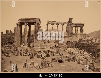 Tempio di Erechtheo , templi greci, siti archeologici, Erechtheum Atene, Grecia. Collezione Nicholas Catsimpoolas Foto Stock