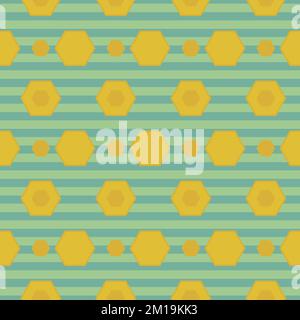 Estate verde e oro geometrico astratto motivo senza cuciture Illustrazione Vettoriale