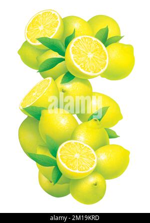 Limone, isolato su fondo bianco, Foto Stock