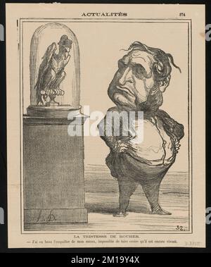 La tristesse de Rouher... , Imperatori, politici, funzionari di governo, Napoleone III, Imperatore dei francesi, 1808-1873, Rouher, Eugène, 1814-1884. Honoré Daumier (1808-1879). Litografie Foto Stock