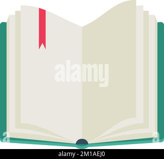 Apri il libro con pagine bianche e segnalibro rosso Illustrazione Vettoriale