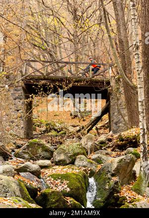 Biker in Monte Vitosha, Sofia, Bulgaria Foto Stock