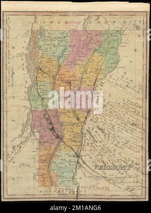 Vermont , Ferrovie, Vermont, Vermont, Mappe Norman B. Leventhal Map Center Collection Foto Stock