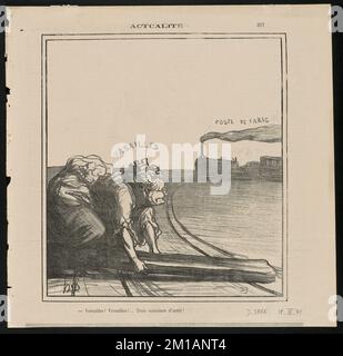Versailles!...Trois semaines d'arrêt! , Politici, storici, presidenti, Thiers, Adolphe, 1797-1877. Honoré Daumier (1808-1879). Litografie Foto Stock