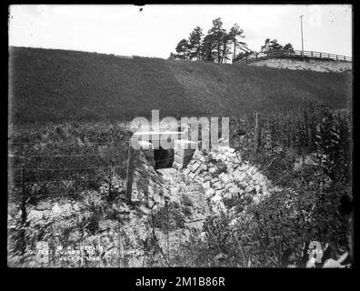 Wachusett Aqueduct, outlet, culvert No. 1, station 119+20, Berlin, 14 luglio 1899 , acquedotti, acquedotti, i colpevoli Foto Stock