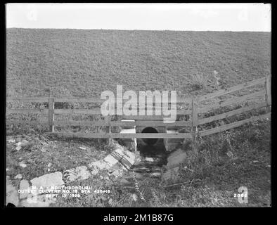 Wachusett Aqueduct, outlet, culvert No. 13, station 425+16, Northborough, Massa, 13 settembre 1899 , acquedotti, acquedotti, i colpevoli Foto Stock