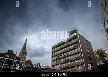 Foto della Haus der Kohle ad Aquisgrana, Germania, nel pomeriggio autunnale. Chiamata anche House of Coal, è un importante punto di riferimento di Aquisgrana. Foto Stock