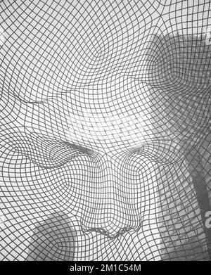 Calgary, Alberta / Canada - Novembre 27 2022: All'interno della rete metallica della scultura Wonderland Foto Stock