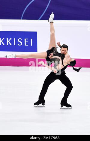 Torino, Italia. 9th Dec, 2022. Torino, 8-11 2022 dicembre, Italia Palavela.ISU GRAN PREMIO DI FIGURA SKATING FINALE 2022.Ice Dance Rhythm Dance.Charlene Guignard/Marco Fabbri ITA (Credit Image: © Tonello Abozzi/Pacific Press via ZUMA Press Wire) Foto Stock