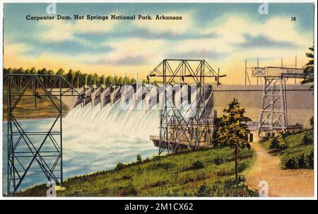 Carpenter Dam, Hot Springs National Park, Arkansas, dighe, impianti industriali, Tichnor Brothers Collection, Cartoline degli Stati Uniti Foto Stock