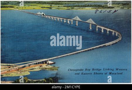 Ponte della Baia di Chesapeake che collega le sponde occidentali ed orientali del Maryland, ponti, Tichnor Brothers Collection, cartoline degli Stati Uniti Foto Stock