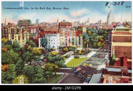 Commonwealth Ave., nella Back Bay, Boston, Mass. , Cities & Cities, Tichnor Brothers Collection, cartoline degli Stati Uniti Foto Stock
