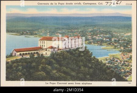 Convento de la Popa avión, Cartagena, col. - Convento de la Popa visto dall'aereo, edifici storici, conventi, Tichnor Brothers Collection, cartoline degli Stati Uniti Foto Stock
