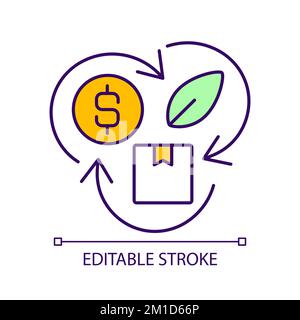 Icona a colori RGB per la consegna ecologica Illustrazione Vettoriale