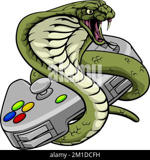 Cobra Snake Gamer Video gioco Animal Team Mascot Illustrazione Vettoriale