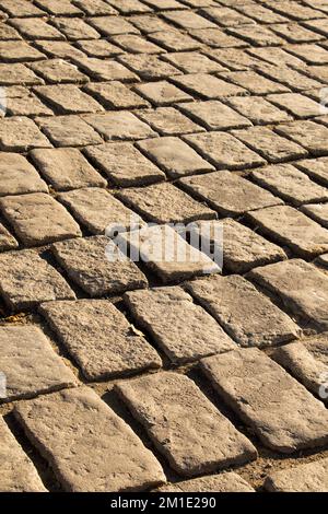 Struttura sfondo di una strada lastricata di ciottoli Foto Stock