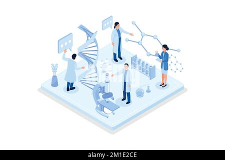 Concetto di laboratorio medico. Può essere utilizzato per banner Web, infografiche, immagini di eroi, illustrazioni vettoriali isometriche moderne Illustrazione Vettoriale