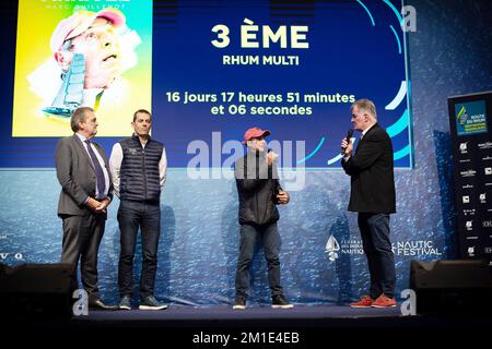 RHUM MULTI, Marc GUILLEMOT 3rd ° posto durante la premiazione della Route du Rhum 2022 il 10 dicembre 2022 al Salon nautique de Paris a Parigi, Francia - Foto Nicolas Pehe / DPPI Foto Stock