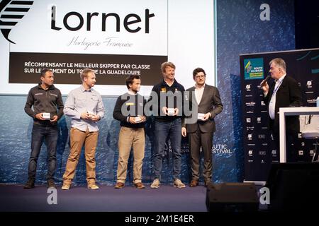 Premiazione della Route du Rhum 2022 il 10 dicembre 2022 al Salon nautique de Paris di Parigi, Francia - Foto Nicolas Pehe / DPPI Foto Stock