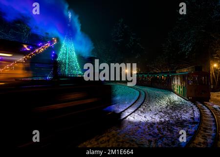 Natale a Perrygrove Railway, Coleford. Foto Stock