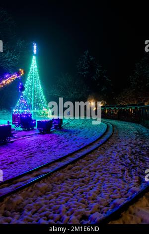 Natale a Perrygrove Railway, Coleford. Foto Stock