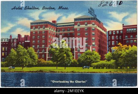 Hotel Shelton, Boston, Mass. 'Sovering the Charles', Hotels, Tichnor Brothers Collection, cartoline degli Stati Uniti Foto Stock