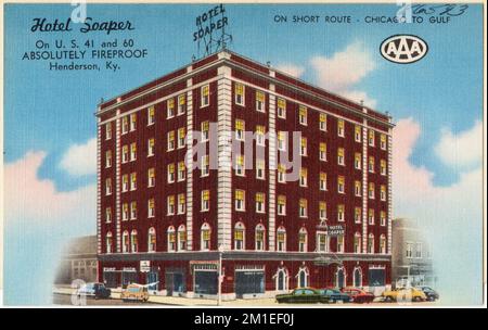 Hotel Soaper, sulla US 41 e 60, assolutamente ignifugo, Henderson, Ky. , Hotels, Tichnor Brothers Collection, cartoline degli Stati Uniti Foto Stock