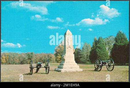 Indiana Monument, Shiloh National Military Park, Shiloh, Tennessee , Monumenti & Memoriali, Parchi, Tichnor Brothers Collection, cartoline degli Stati Uniti Foto Stock
