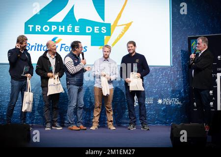 Premiazione della Route du Rhum 2022 il 10 dicembre 2022 al Salon nautique de Paris di Parigi, Francia - Foto: Nicolas Pehe/DPPI/LiveMedia Foto Stock