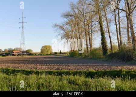 Nuovo campo arato per piantare colture in campagna Foto Stock