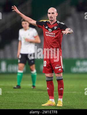 Oriol Rey di CD Mirandes durante la Liga SmartBank allo Stadio El Sardinero il 11 dicembre 2022 a Santander, Cantabria, Spagna. Foto Stock