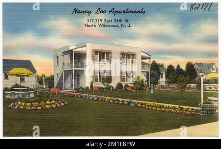 Nancy Lee Apartments, 317-319 East 24th St., North Wildwood, N. J., Tichnor Brothers Collection, cartoline degli Stati Uniti Foto Stock